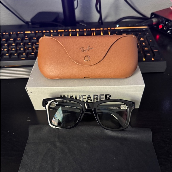 Ray-Ban Tan Leather Sunglasses Case